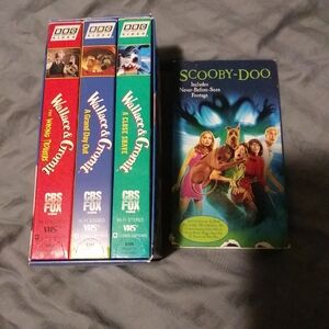 BBC Wallace and Gromit VHS Wrong Trousers Close Shave Grand Day Out Scooby Doo